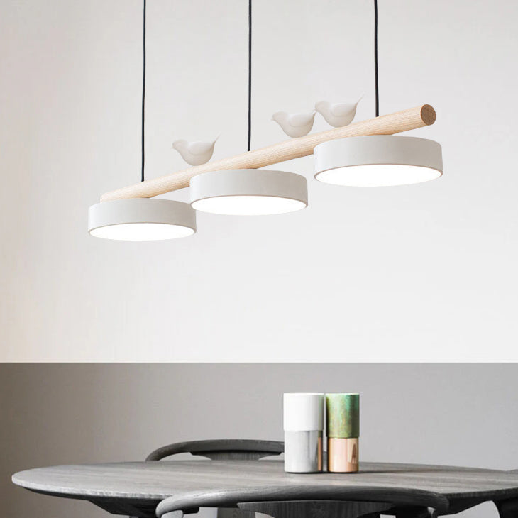 Moderner runder LED-Kronleuchter aus Holz und Harz, 36W, 3600 Lumen, einstellbare Farbtemperaturen, schwarz für Flur und Wohnzimmer 2
