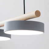 Moderner runder LED-Kronleuchter aus Holz und Harz, 36W, 3600 Lumen, einstellbare Farbtemperaturen, schwarz für Flur und Wohnzimmer 4