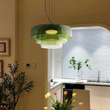 Nordic Pendelleuchte aus Glas und Metall für Esszimmer und Küche – Einstellbare Hängelampe mit LED und Warmlicht 0