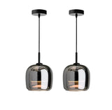Pendelleuchte Schwarz aus Glas – Elegante Hängelampe für Esszimmer und moderne Innenräume, LED-Beleuchtung, 16 cm Durchmesser1