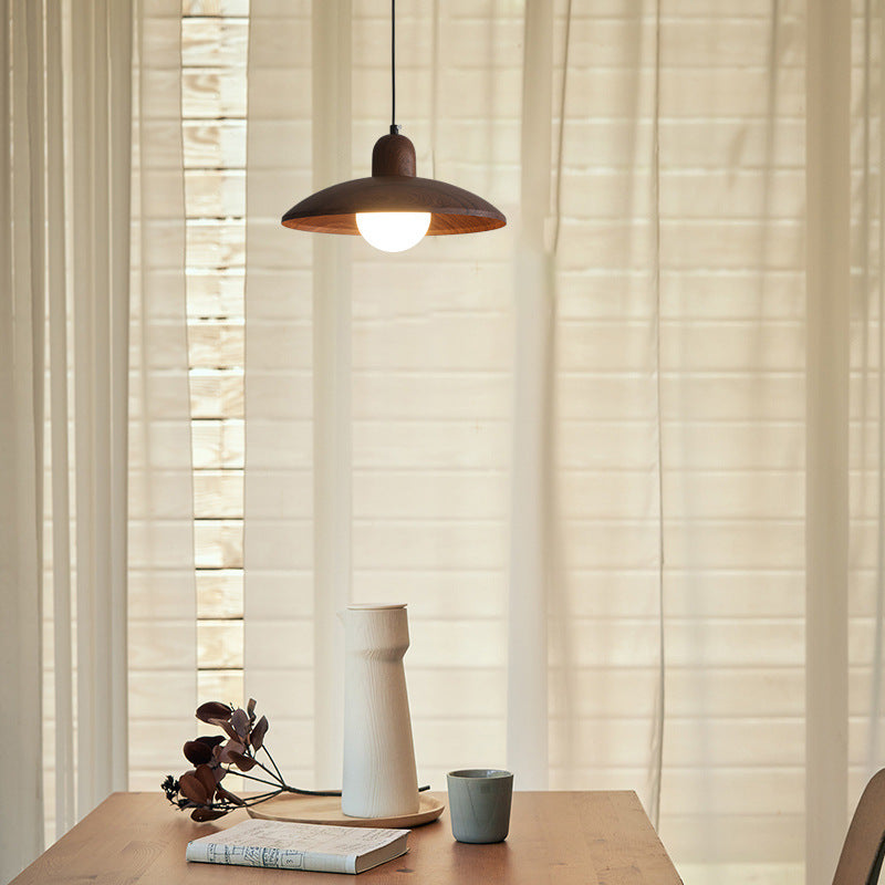 Pendelleuchte Wabi-Sabi aus Walnuss mit Glas – Höhenverstellbare Hängelampe für Esszimmer und moderne Innenräume 2