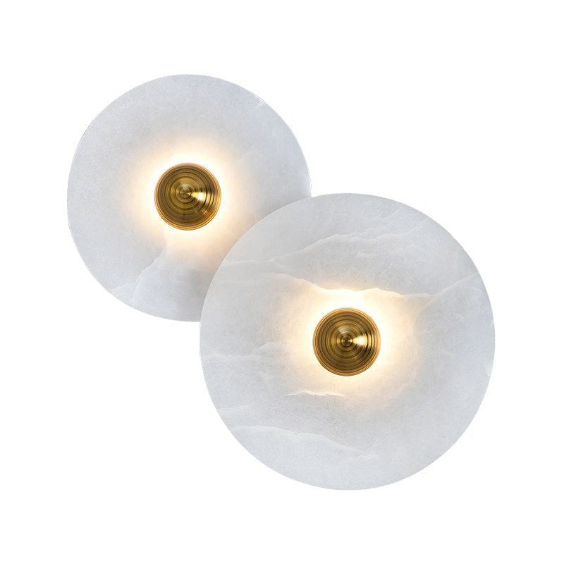 Runde Alabaster LED Wandleuchte – Elegante Innenbeleuchtung für modernes Ambiente, Ø20-35cm 1