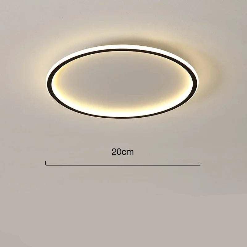 Runde LED-Deckenleuchte im Skandinavischen Stil – Hochwertige Metall- und Glasverarbeitung für Wohnzimmer, 20-60cm 0