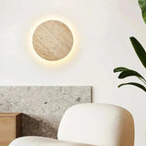 Runde Wandlampe aus Travertinstein mit LED-Beleuchtung – Elegantes Design für Wohn- und Geschäftsräume 3