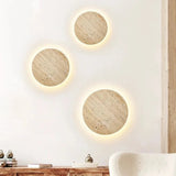 Runde Wandlampe aus Travertinstein mit LED-Beleuchtung – Elegantes Design für Wohn- und Geschäftsräume 4