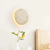 Runde Wandlampe aus Travertinstein mit LED-Beleuchtung – Elegantes Design für Wohn- und Geschäftsräume 5