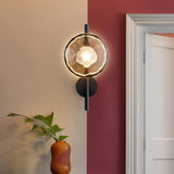 Schwarze LED Wandleuchte Innen – Nordic Runde Ceto Glas Wandlampe mit Minimalistischem Design und Energieeffizienter 5W Lichtquelle 2