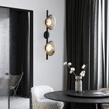Schwarze LED Wandleuchte Innen – Nordic Runde Ceto Glas Wandlampe mit Minimalistischem Design und Energieeffizienter 5W Lichtquelle 4