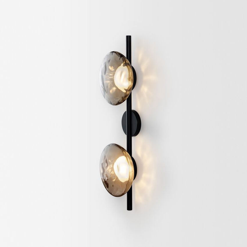 Schwarze LED Wandleuchte Innen – Nordic Runde Ceto Glas Wandlampe mit Minimalistischem Design und Energieeffizienter 5W Lichtquelle 5