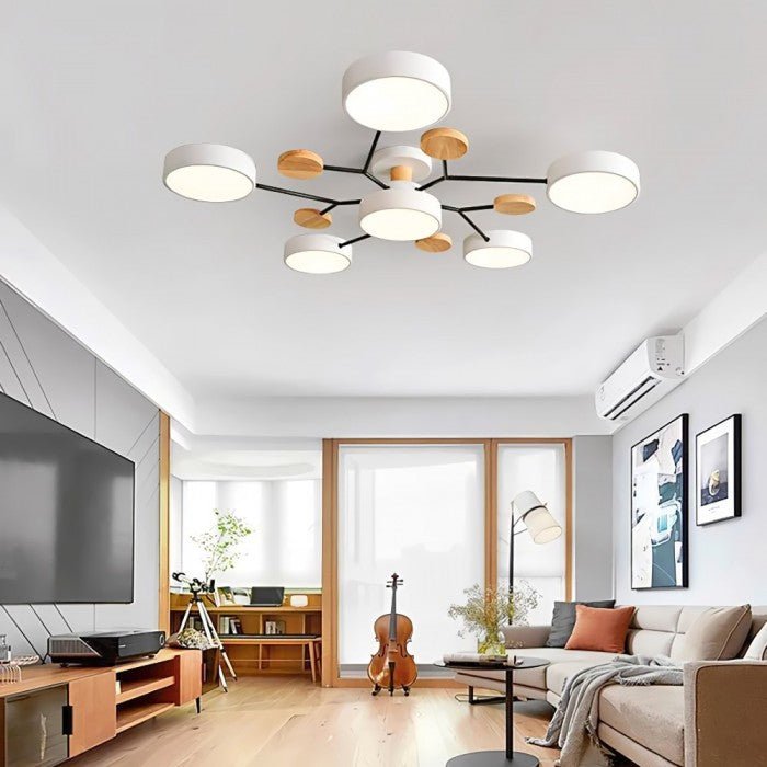 Skandinavische LED Deckenleuchte für Wohnzimmer - Moderne Deckenlampe 60 cm 6