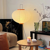 Stehlampe aus Reispapier für Wohnzimmer – Minimalistische Bogenlampe mit sanfter Lichtstreuung, LED-kompatibel, 120 cm hoch 3