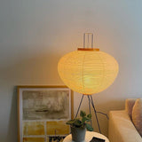 Stehlampe aus Reispapier für Wohnzimmer – Minimalistische Bogenlampe mit sanfter Lichtstreuung, LED-kompatibel, 120 cm hoch 5