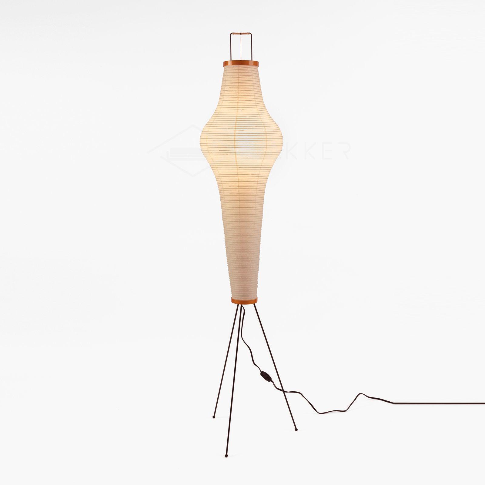 Stehlampe aus Reispapier für Wohnzimmer – Minimalistische Bogenlampe mit sanfter Lichtstreuung, LED-kompatibel, 120 cm hoch 9