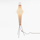 Stehlampe aus Reispapier für Wohnzimmer – Minimalistische Bogenlampe mit sanfter Lichtstreuung, LED-kompatibel, 120 cm hoch 9