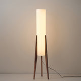 Stehlampe aus massivem Walnussholz mit Stoffschirm – Elegante Retro-Lampe für jeden Raum 4
