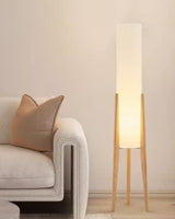 Stehlampe aus massivem Walnussholz mit Stoffschirm – Elegante Retro-Lampe für jeden Raum 7