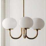 Stilvoller Marshmallow-Kronleuchter mit goldenem Finish und rosa Glasschirmen – 3 oder 5 Köpfe 10