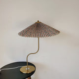 Tischlampe Retro-Stil mit Faltenschirm für Wohnzimmer und Nachttisch 1