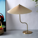 Tischlampe Retro-Stil mit Faltenschirm für Wohnzimmer und Nachttisch 8