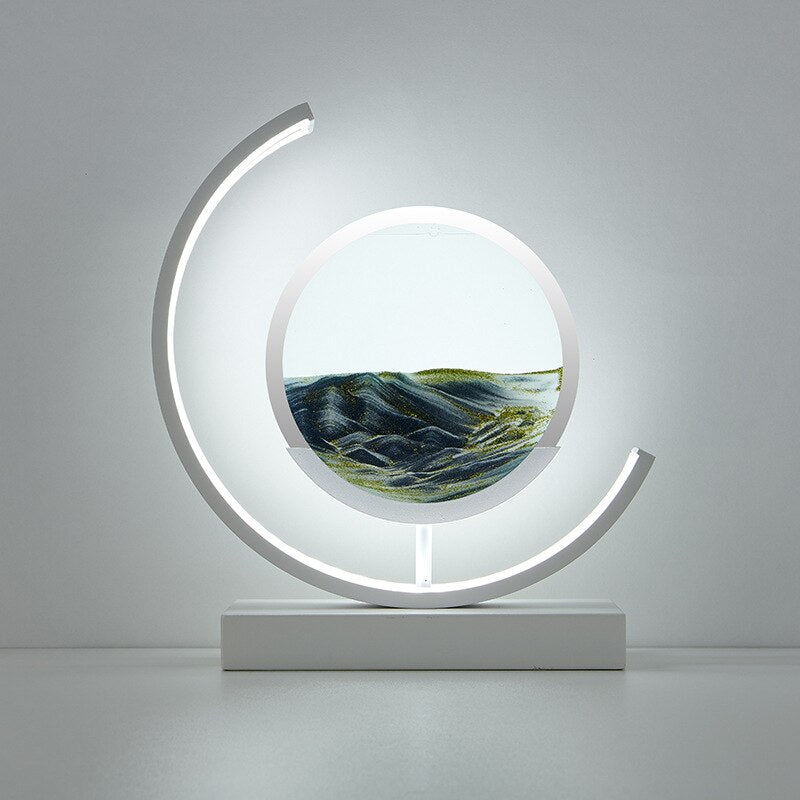 Treibsand Tischlampe mit 3D-Sandmalerei – LED Tischleuchte für entspannende Atmosphäre im Wohnzimmer und Büro 10