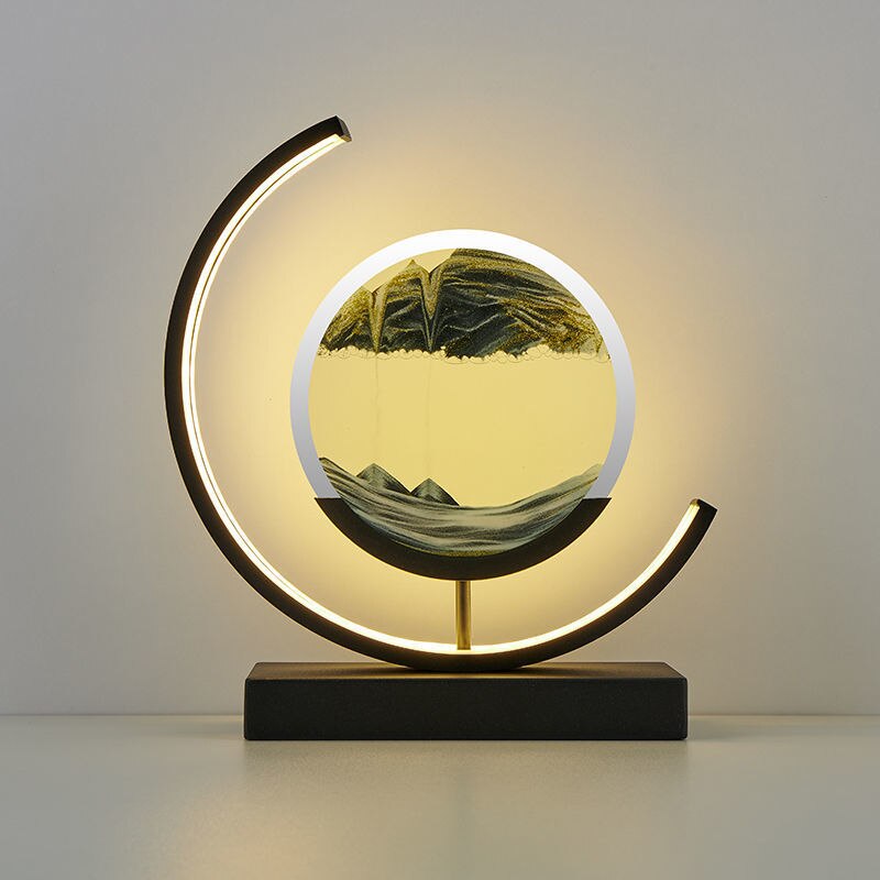 Treibsand Tischlampe mit 3D-Sandmalerei – LED Tischleuchte für entspannende Atmosphäre im Wohnzimmer und Büro 13