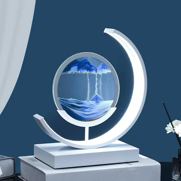 Treibsand Tischlampe mit 3D-Sandmalerei – LED Tischleuchte für entspannende Atmosphäre im Wohnzimmer und Büro 2