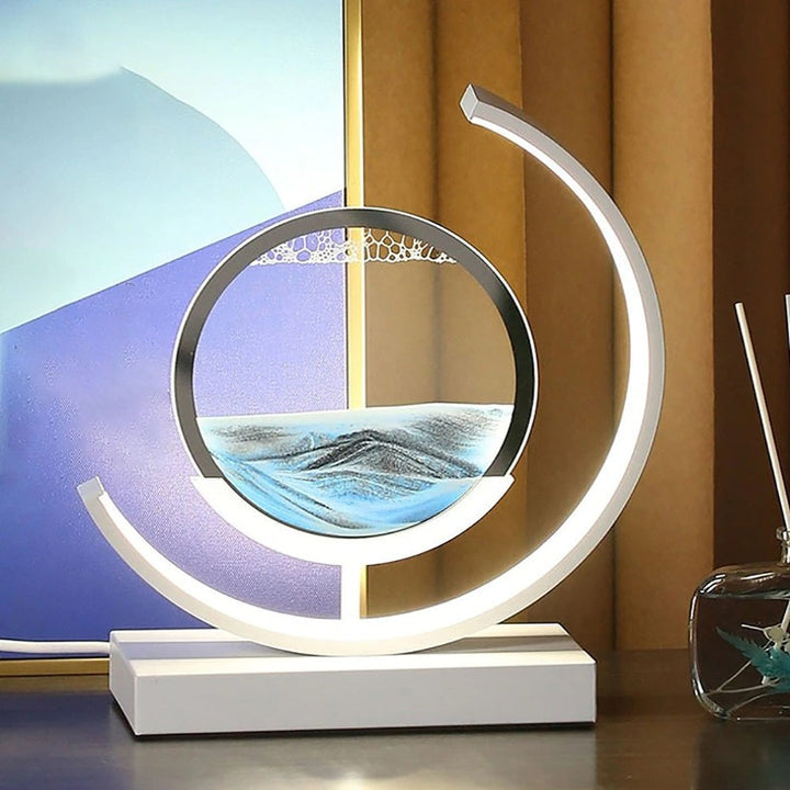 Treibsand Tischlampe mit 3D-Sandmalerei – LED Tischleuchte für entspannende Atmosphäre im Wohnzimmer und Büro 4