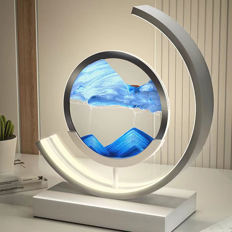 Treibsand Tischlampe mit 3D-Sandmalerei – LED Tischleuchte für entspannende Atmosphäre im Wohnzimmer und Büro 5