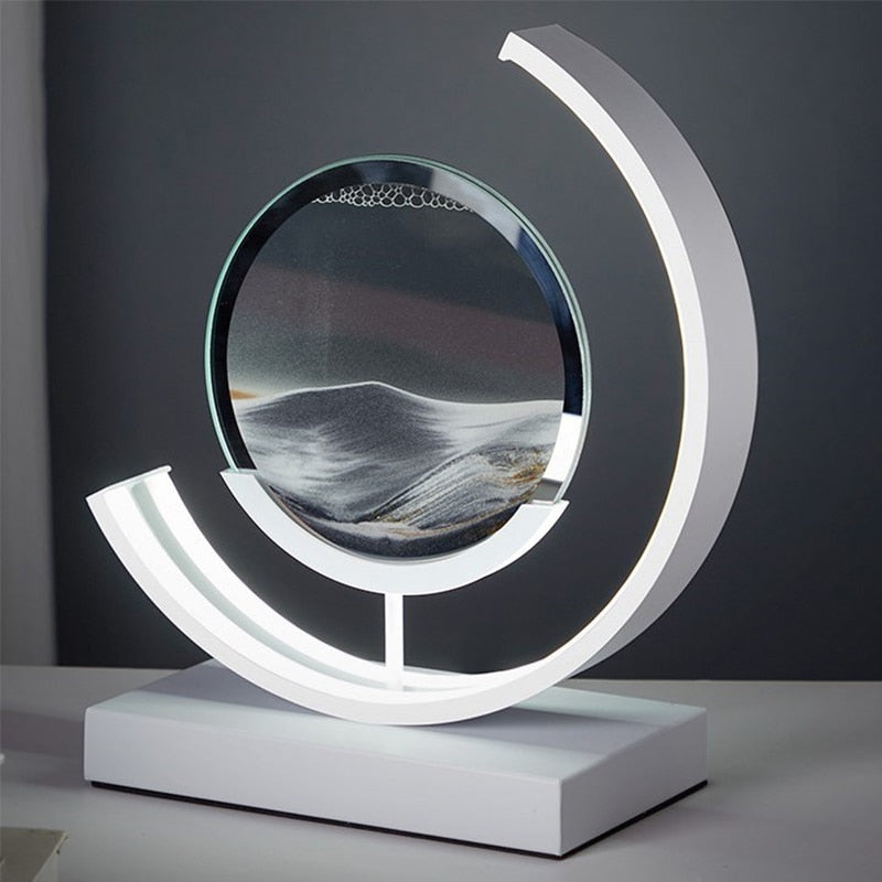 Treibsand Tischlampe mit 3D-Sandmalerei – LED Tischleuchte für entspannende Atmosphäre im Wohnzimmer und Büro 6