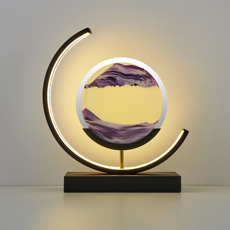 Treibsand Tischlampe mit 3D-Sandmalerei – LED Tischleuchte für entspannende Atmosphäre im Wohnzimmer und Büro 7