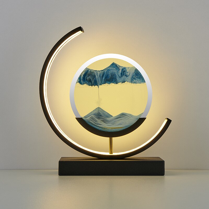 Treibsand Tischlampe mit 3D-Sandmalerei – LED Tischleuchte für entspannende Atmosphäre im Wohnzimmer und Büro 8