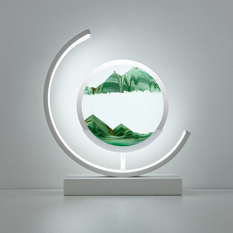 Treibsand Tischlampe mit 3D-Sandmalerei – LED Tischleuchte für entspannende Atmosphäre im Wohnzimmer und Büro 9
