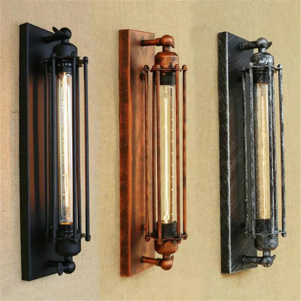 Vintage Wandleuchte Schwarz mit LED – Stilvolle Metall Wandlampe für Wohnzimmer und Badezimmer 4