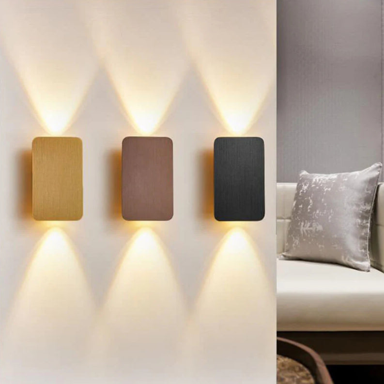Wandleuchte Innen Minimalistisch mit 2 Lichtern aus Aluminium, LED Wandleuchte 1