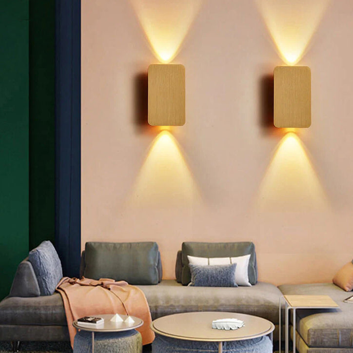 Wandleuchte Innen Minimalistisch mit 2 Lichtern aus Aluminium, LED Wandleuchte 13