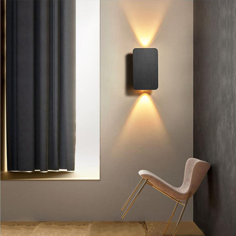 Wandleuchte Innen Minimalistisch mit 2 Lichtern aus Aluminium, LED Wandleuchte 9