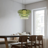 Elegante Pendelleuchte im Bauhaus-Stil aus Glas – Einstellbare Hängelampe für Esstisch in Rauchgrau, Grün oder Bernstein