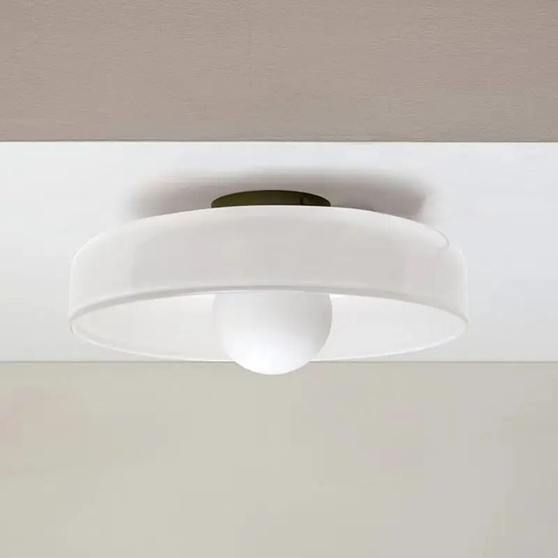 Moderne Runde Deckenleuchte aus Glas für Wohnzimmer – Elegante LED Deckenlampe mit G9 Leuchtmittel, Energieeffizient und Einfache Montage