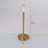 Elegante Dimmbar LED Lampe aus Aluminium – Warmes Licht, 30/50/100% Helligkeit, Wiederaufladbar, 23 cm Hoch